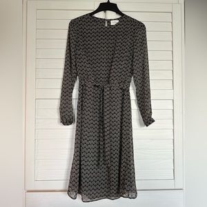 Sézane long-sleeve midi-dress | Size 38 | Dark floral print